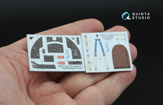 Quinta Studio QD32277 1:32 de Havilland DH.100 Vampire F.3 3D-Printed & coloured Interior
