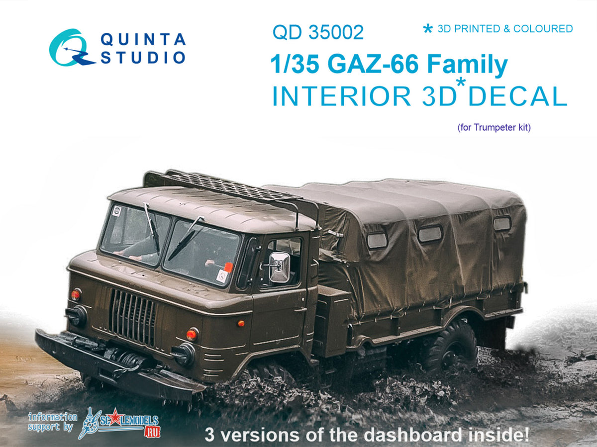 Quinta Studio QD35002 1:35 GAZ-66 Family (3D-Printed) & coloured Interior
