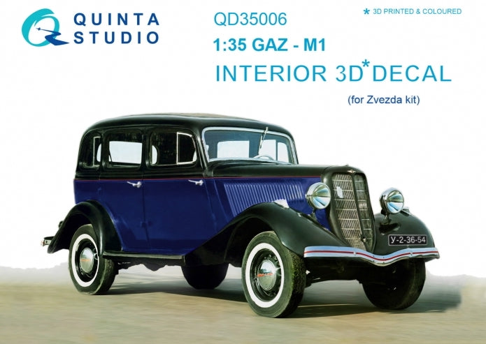 Quinta Studio QD35006 1:35 GAZ M1 Soviet Car (3D-Printed) & coloured Interior
