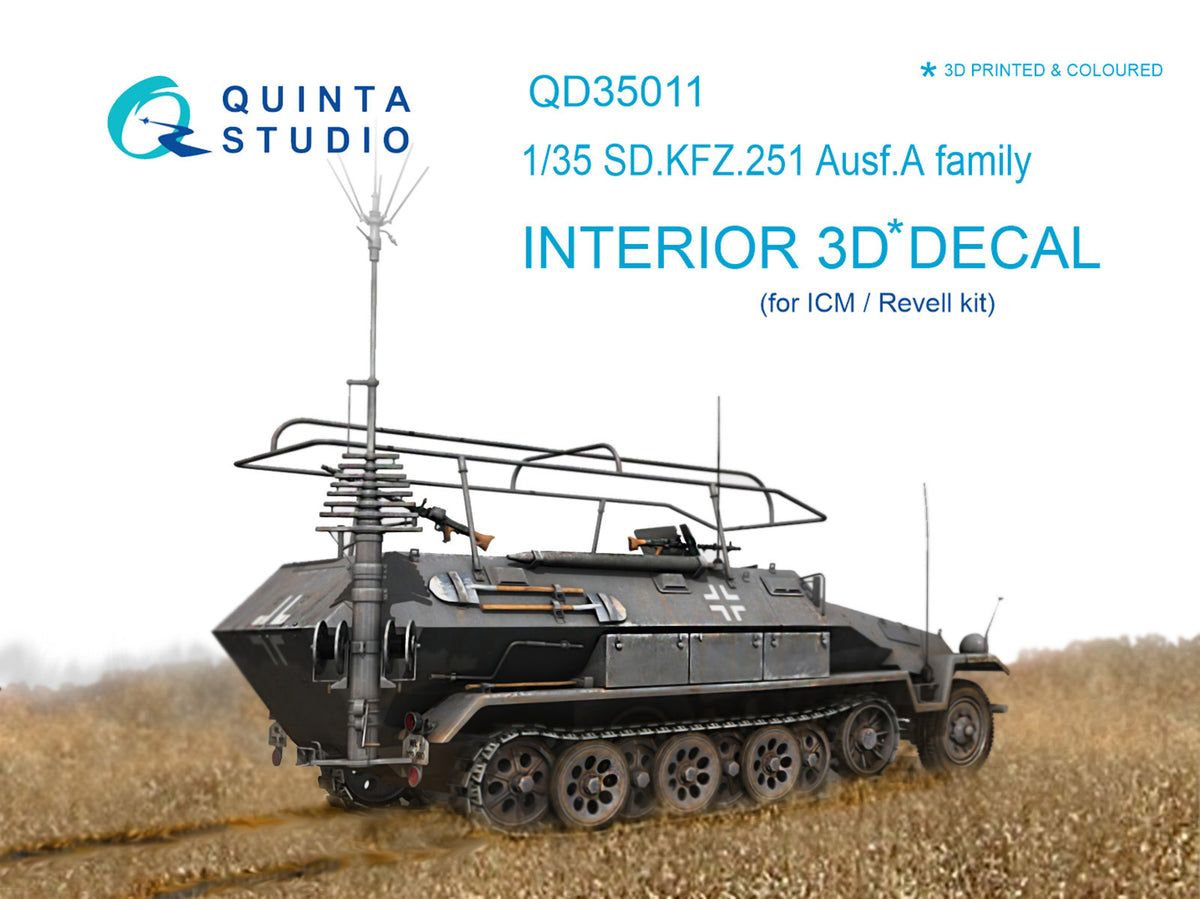 Quinta Studio QD35011 1:35 Sd.Kfz.251/1 Ausf.A (3D-Printed) & coloured Interior