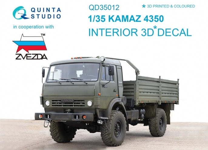 Quinta Studio QD35012 1:35 KAMAZ 4350 Mustang Family (3D-Printed) & coloured Interior