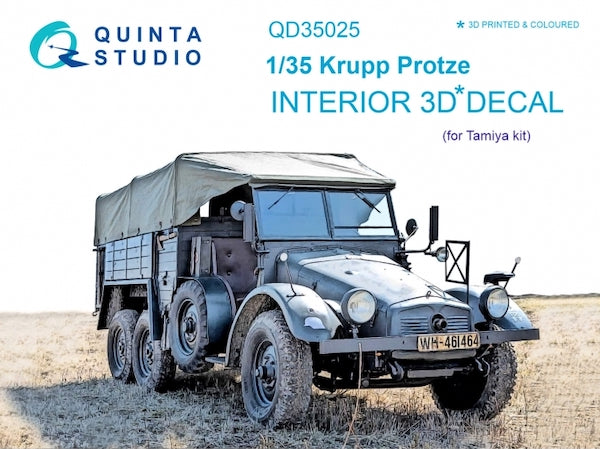 Quinta Studio QD35025 1:35 Krupp Protze (3D-Printed) & coloured Interior on decal paper