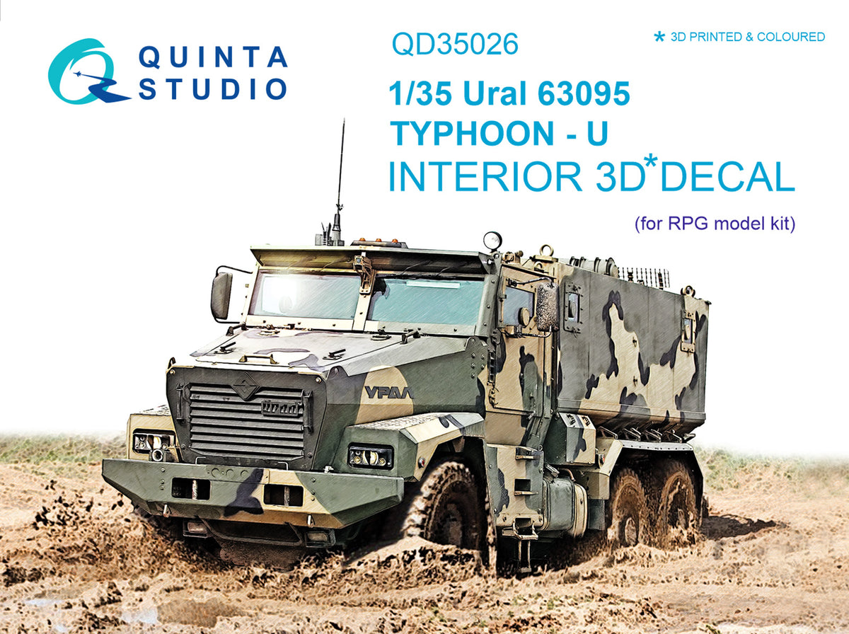 Quinta Studio QD35026 1:35 Ural 63095 TYPHOON-U (3D-Printed) & coloured Interior on decal paper