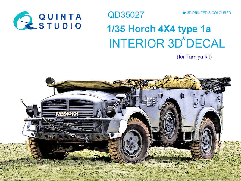 Quinta Studio QD35027 1:35 Horch 4X4 type 1a (3D-Printed) & coloured Interior on decal paper