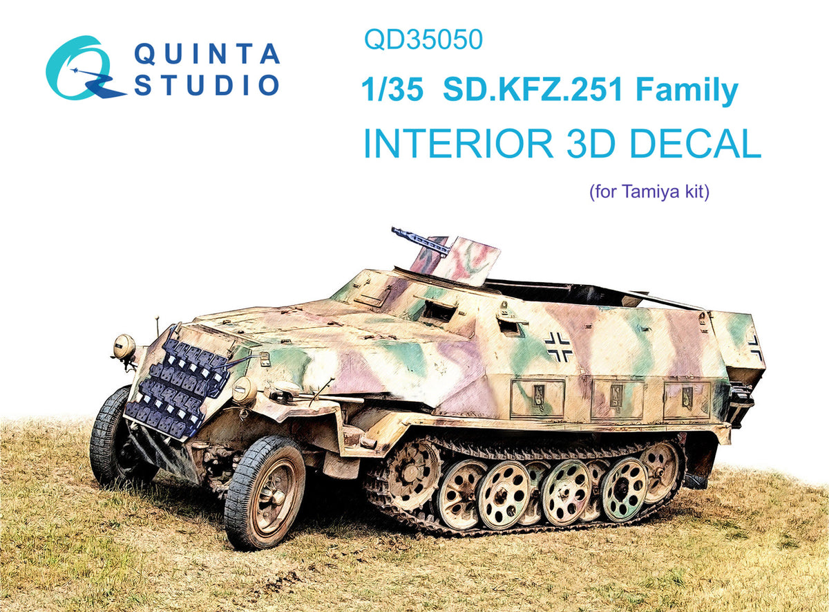Quinta Studio QD35050 1:35 Sd.Kfz.251/1 Hanomag Family (3D-Printed) & coloured Interior