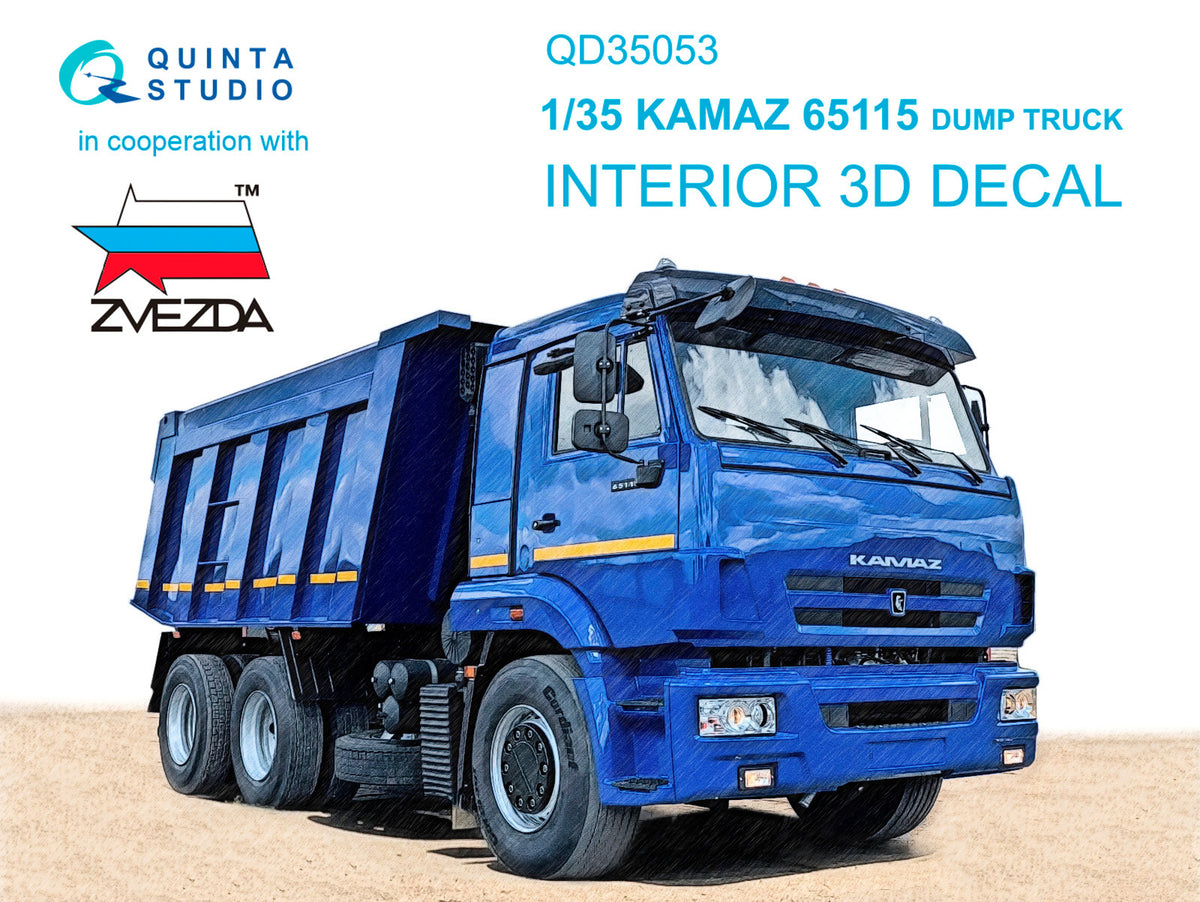 Quinta Studio QD35053 1:35 KAMAZ 65115 Dump truck (3D-Printed) & coloured Interior