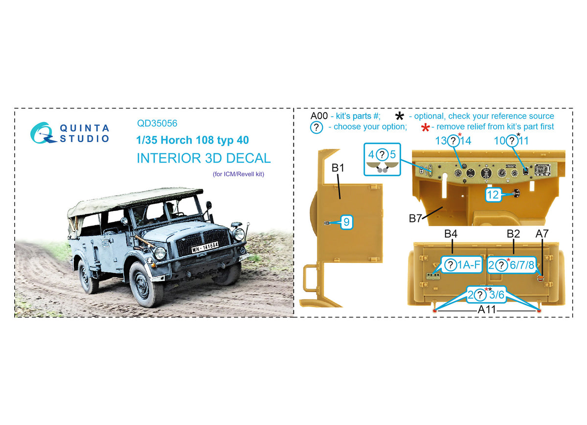 Quinta Studio QD35056 1:35 Horch 108 typ 40 (3D-Printed) & coloured Interior