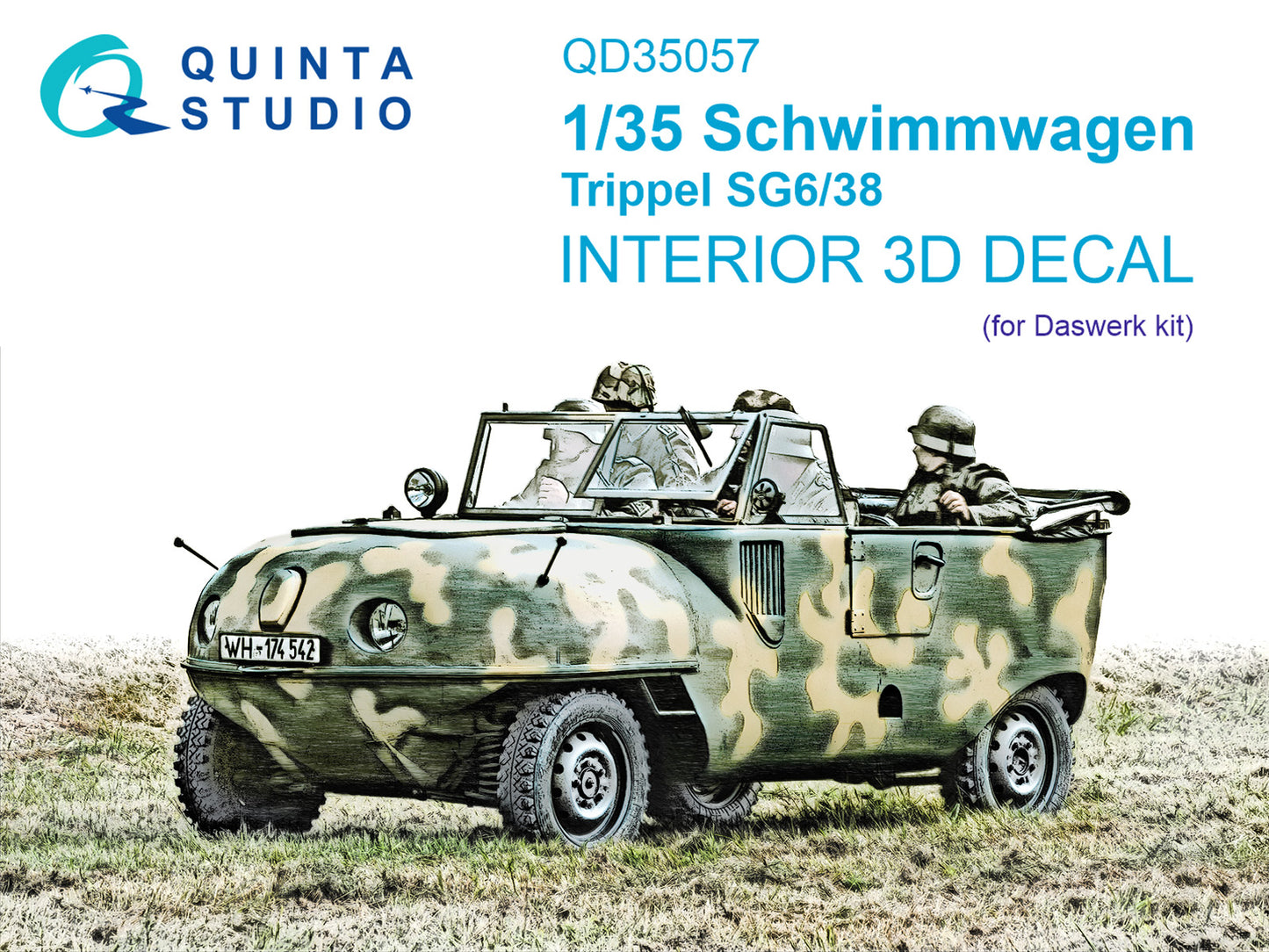 Quinta Studio QD35057 1:35 Schwimmwagen Trippel SG6/38 3D-Printed & coloured Interior