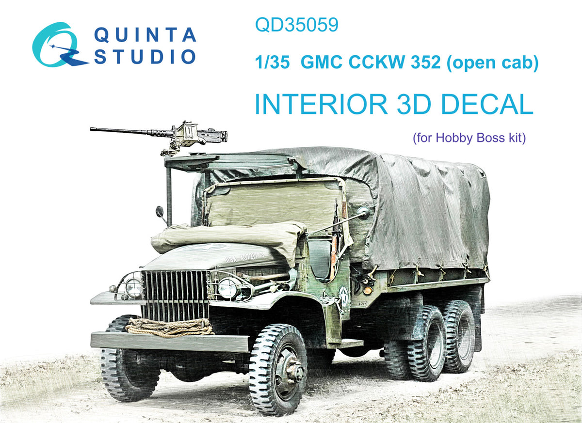 Quinta Studio QD35059 1:35 GMC CCKW 352 Open Cab (3D-Printed) & coloured Interior
