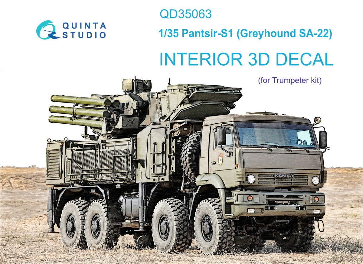 Quinta Studio QD35063 1:35 Pantsir-S1 (SA-22 Greyhound) (3D-Printed) & coloured Interior