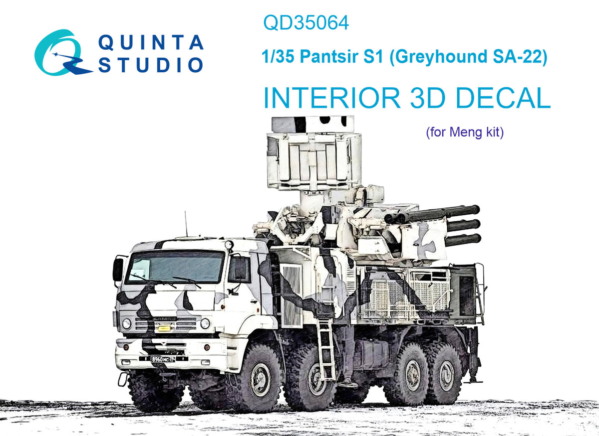 Quinta Studio QD35064 1:35 Pantsir-S1 (SA-22 Greyhound) (3D-Printed) & coloured Interior