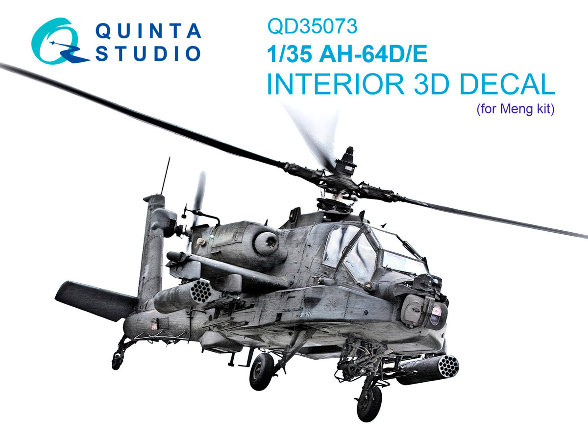 Quinta Studio QD35073 1:35 Boeing/Hughes AH-64D/E (3D-Printed) & coloured Interior