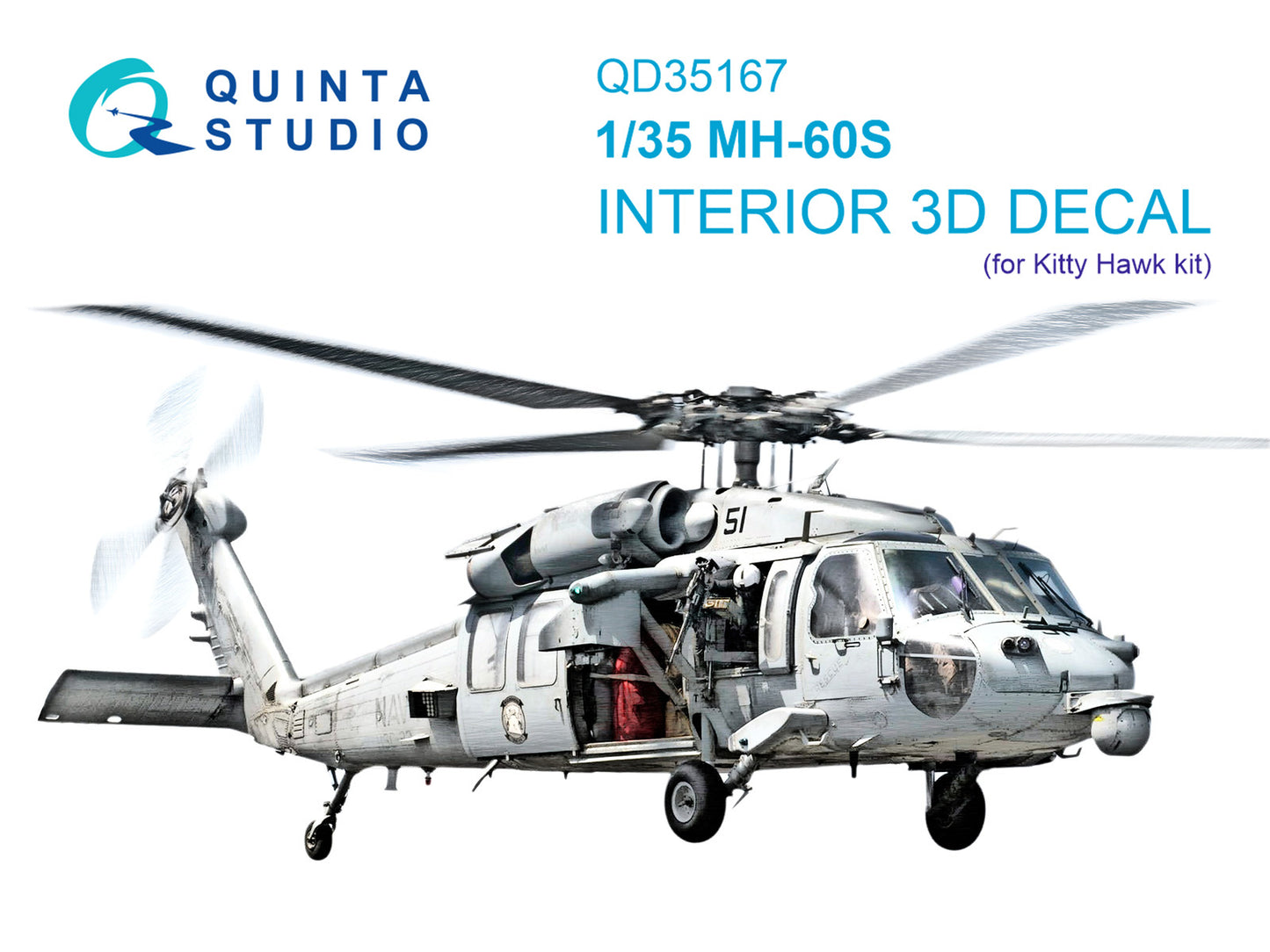 Quinta Studio QD35167 1:35 Sikorsky MH-60S Knighthawk 3D-Printed & coloured Interior