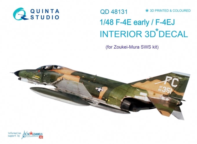 Quinta Studio QD48131 1:48 F-4E Phantom early/F-4EJ (3D-Printed) & coloured Interior