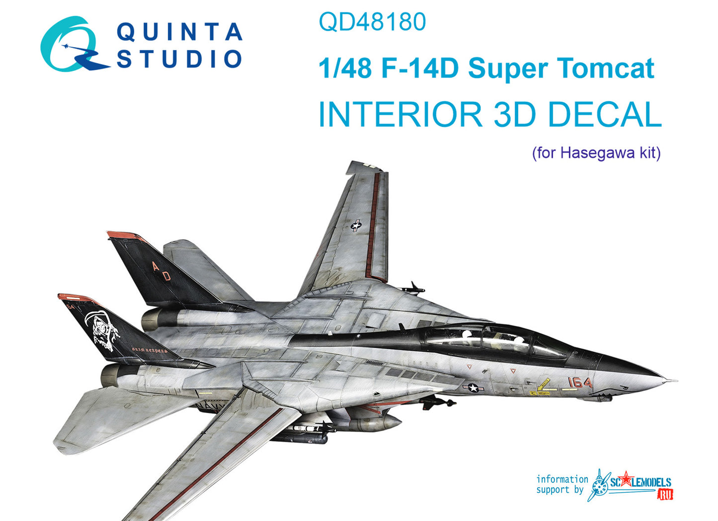 Quinta Studio QD48180 1:48 Grumman F-14D Tomcat 3D-Printed coloured Interior