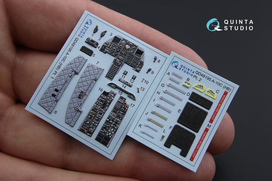 Quinta Studio QD48195 1:48 Fairchild A-10C 3D-Printed coloured Interior on decal paper