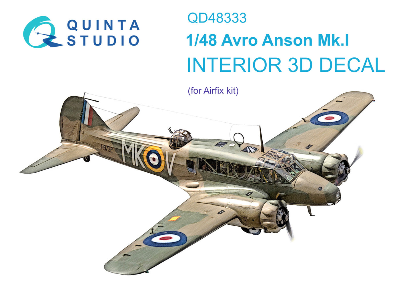 Quinta Studio QD48333 1:48 Avro Anson Mk.I 3D-Printed coloured Interior
