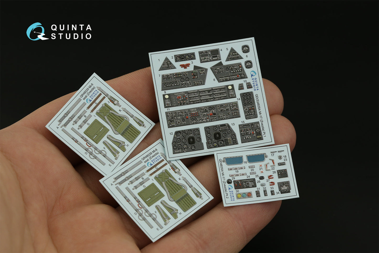 Quinta Studio QD48354 1:48 Mil Mi-17 (Mi-8MT Export version) 3D-Printed coloured Interior
