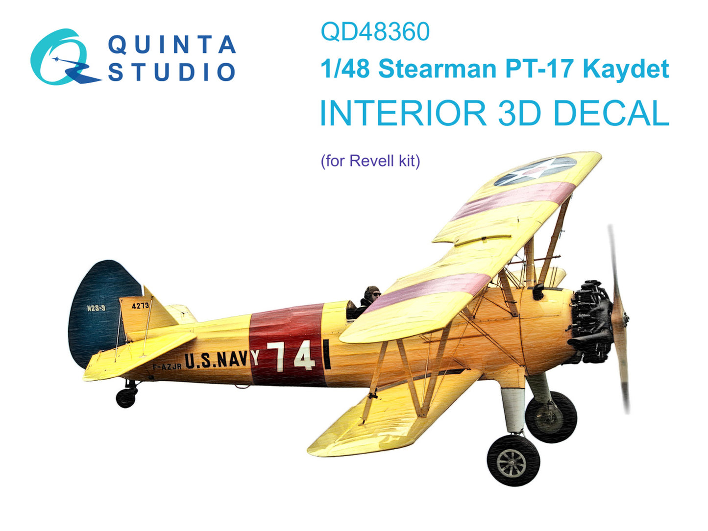Quinta Studio QD48360 1:48 Stearman Pt-17 Kaydet (3D-Printed) & coloured Interior