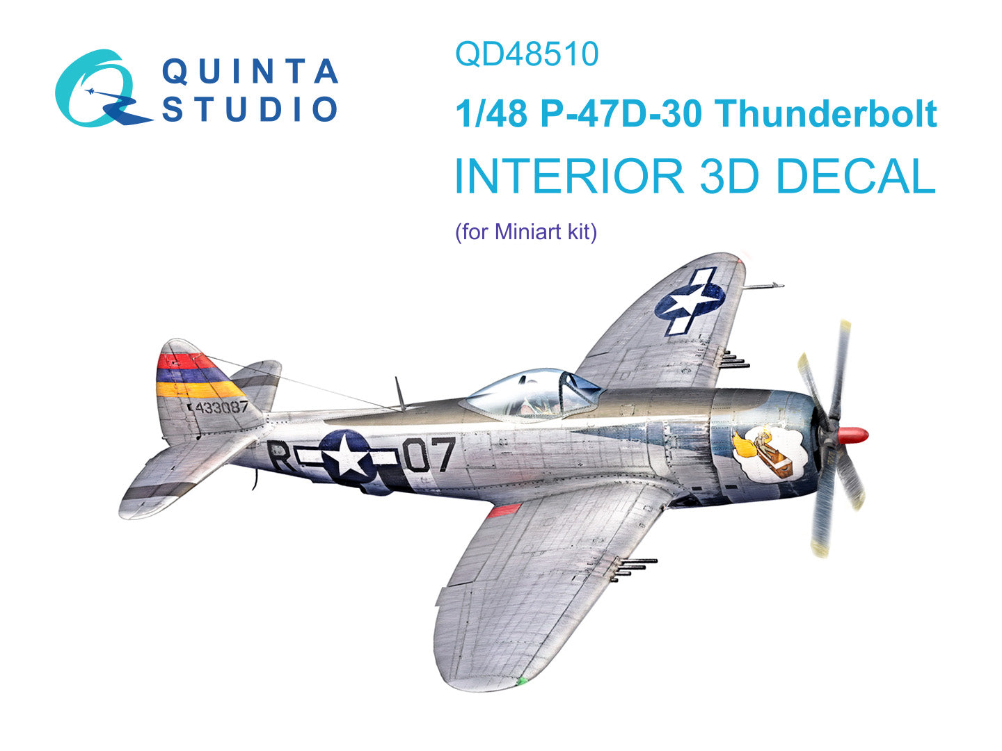 Quinta Studio QD48510 1:48 Republic P-47D-30 Thunderbolt 3D-Printed & coloured Interior