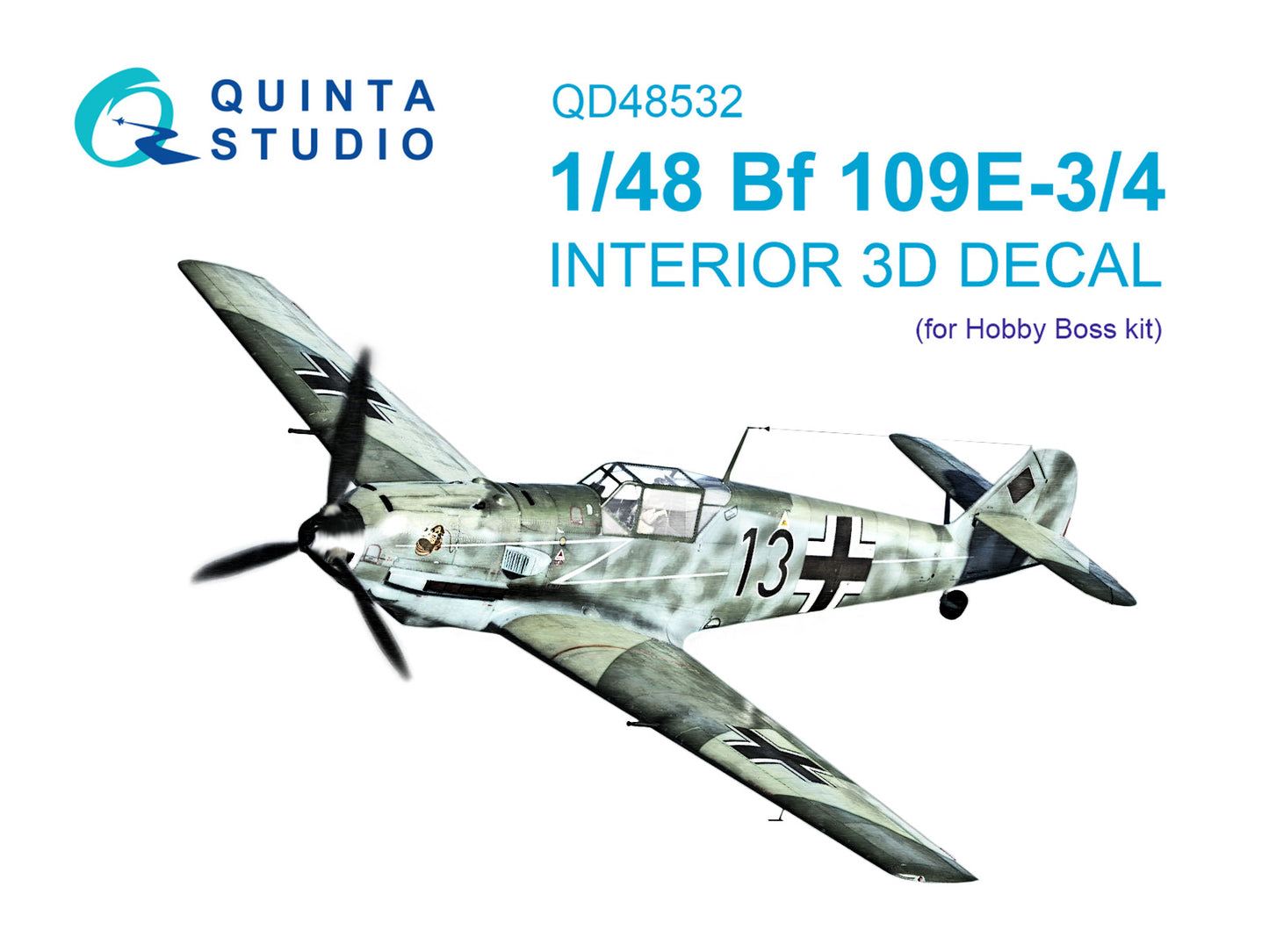 Quinta Studio QD48532 1:48 Messerschmitt Bf-109E-3/4 3D-Printed & coloured Interior