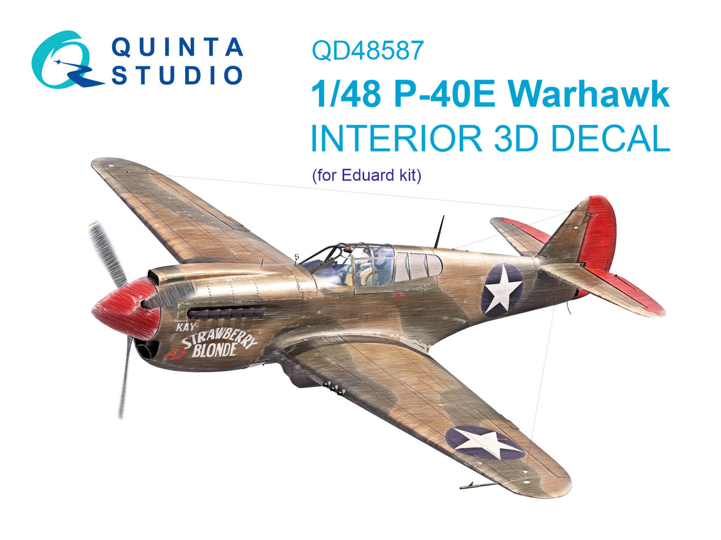 Quinta Studio QD48587 1:48 Curtiss P-40E Warhawk 3D-Printed & coloured Interior