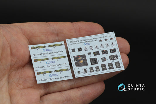 Quinta Studio QD48637 1:48 B-24D/B-24J Liberator. Nose, central and rear compartments.