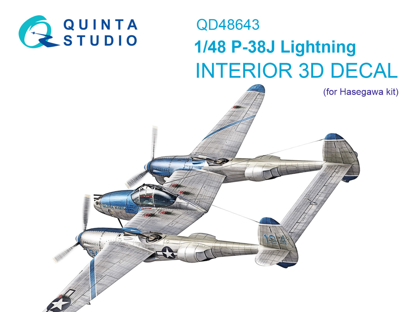 Quinta Studio QD48643 1:48 Lockheed P-38J Lightning 3D-Printed & coloured Interior