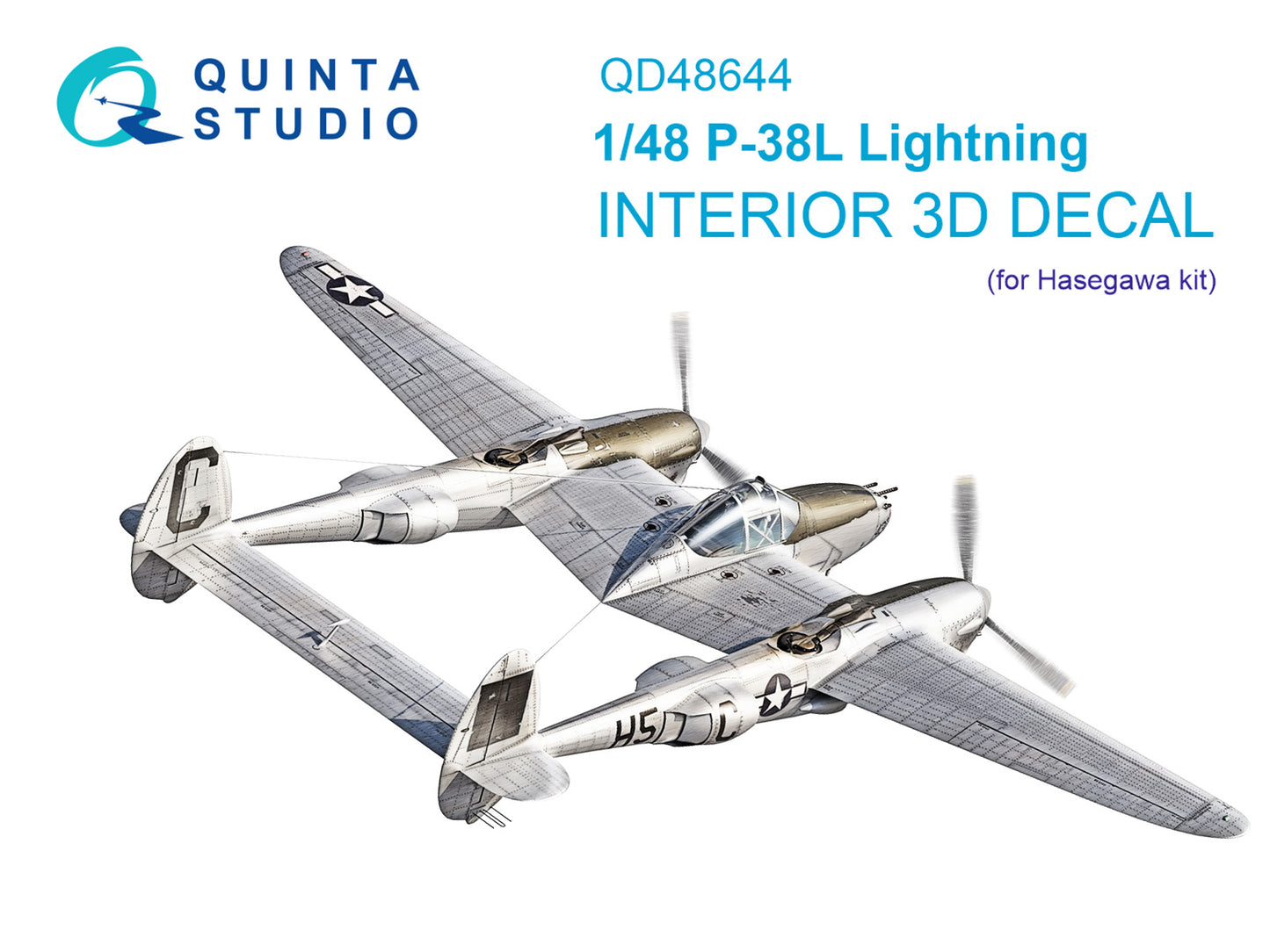 Quinta Studio QD48644 1:48 Lockheed P-38L Lightning 3D-Printed & coloured Interior