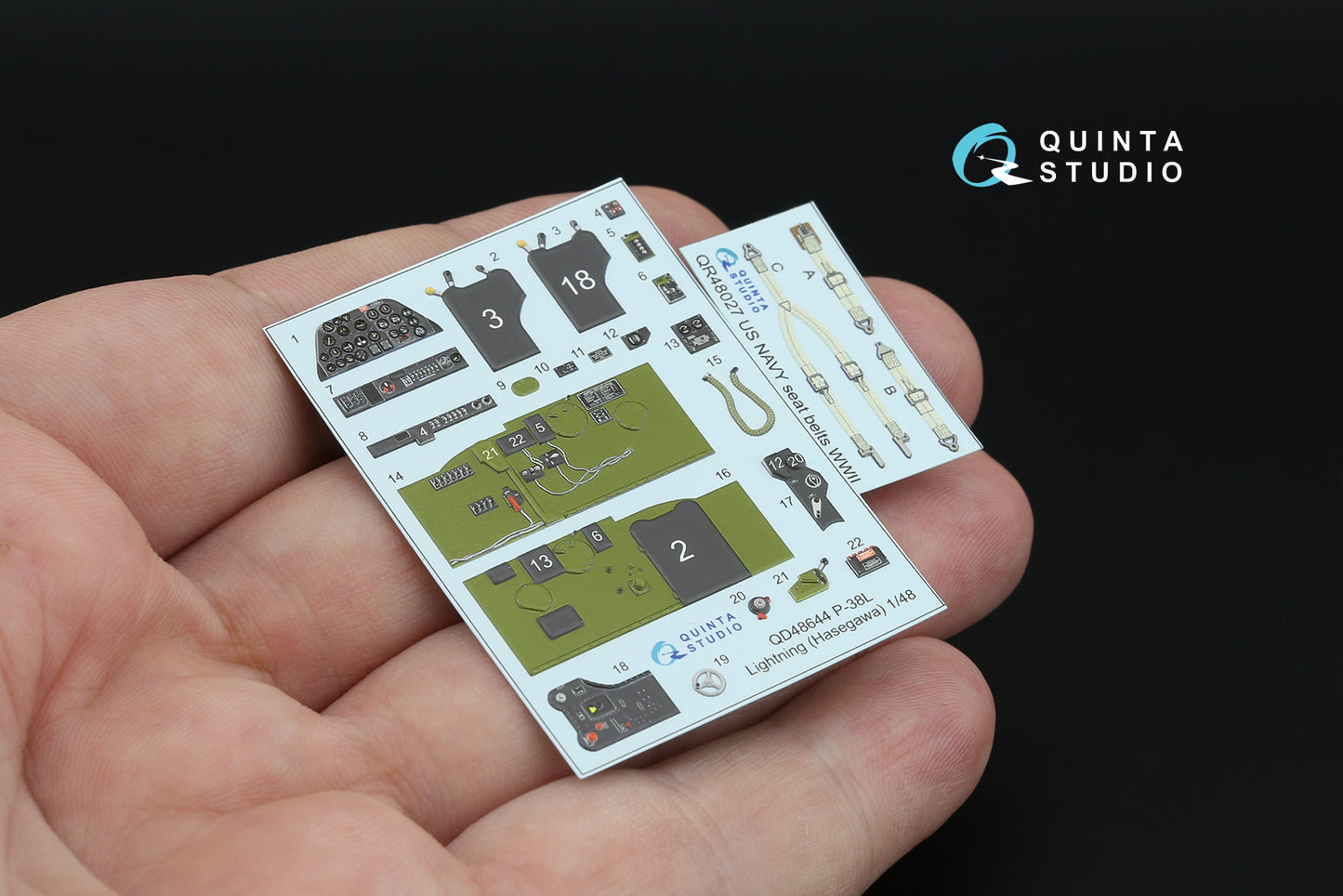 Quinta Studio QD48644 1:48 Lockheed P-38L Lightning 3D-Printed & coloured Interior