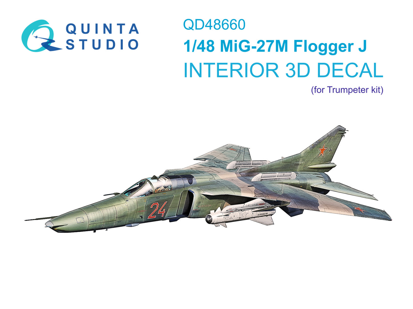 Quinta Studio QD48660 1:48 Mikoyan MiG-27M Flogger-J 3D-Printed & coloured Interior