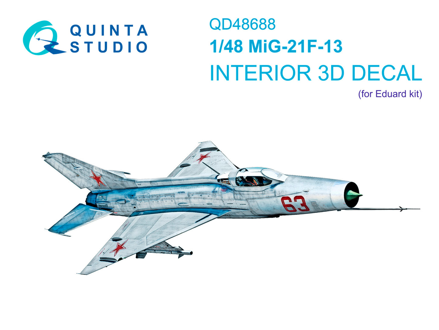 Quinta Studio QD48688 1:48 Mikoyan MiG-21F-13 3D-Printed & coloured Interior
