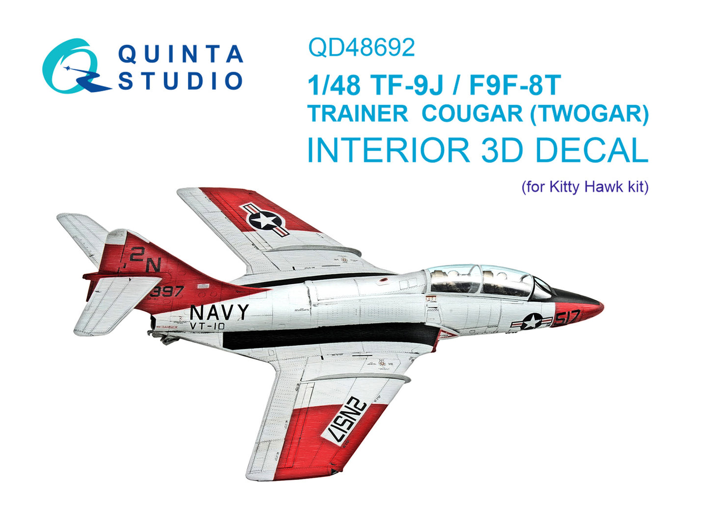 Quinta Studio QD48692 1:48 TF-9J/F9F-8T Twin Cougar/Twogar 3D-Printed & coloured Interior
