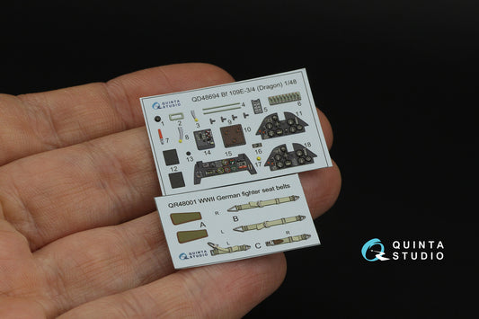 Quinta Studio QD48694 1:48 Messerschmitt Bf-109E-3/E-4 3D-Printed & coloured Interior