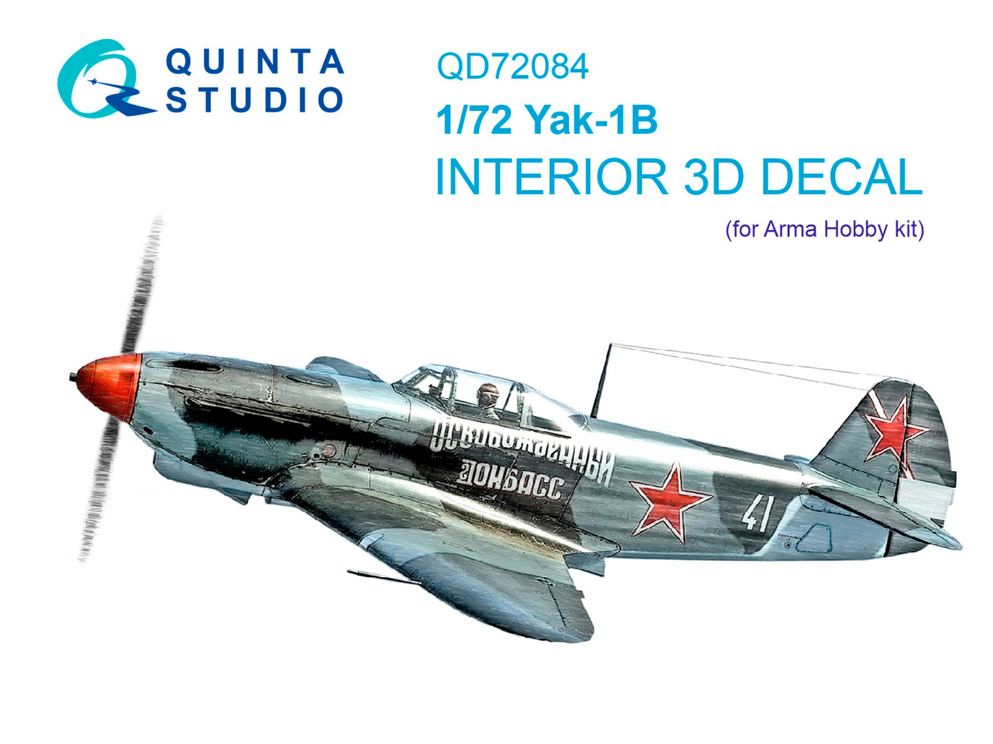 Quinta Studio QD72084 1:72 Yakovlev Yak-1B (3D-Printed) & coloured Interior