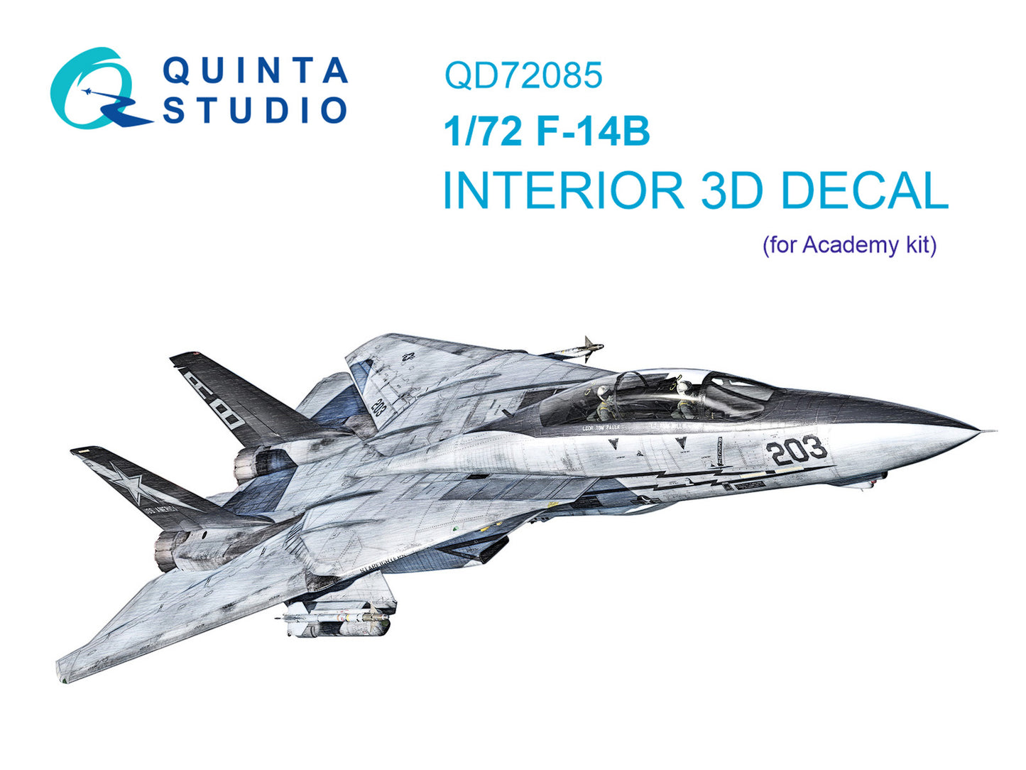 Quinta Studio QD72085 1:72 Grumman F-14B Tomcat (3D-Printed) & coloured Interior