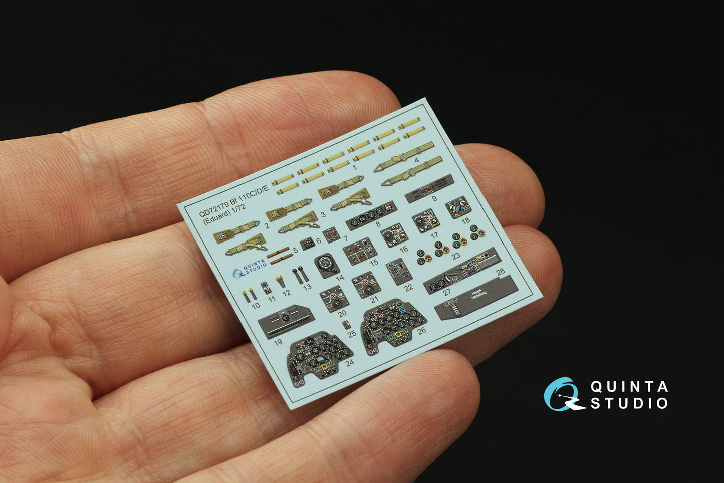 Quinta Studio QD72179 1:72 Messerschmitt Bf-110C/Bf-110D/Bf-110E 3D-Printed coloured Interior