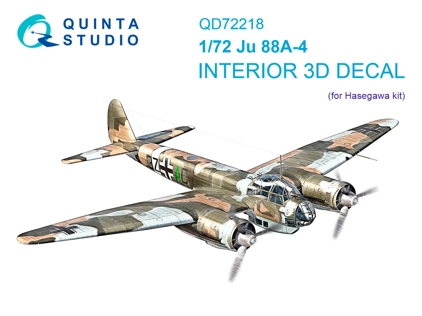 Quinta Studio QD72218 1:72 Junkers Ju-88A-4 3D-Printed & coloured Interior