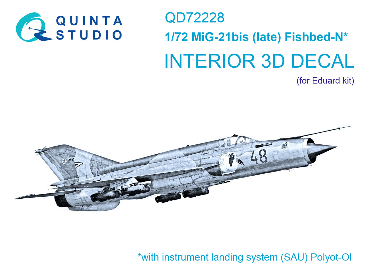 Quinta Studio QD72228 1:72 Mikoyan MiG-21bis late 3D-Printed & coloured Interior