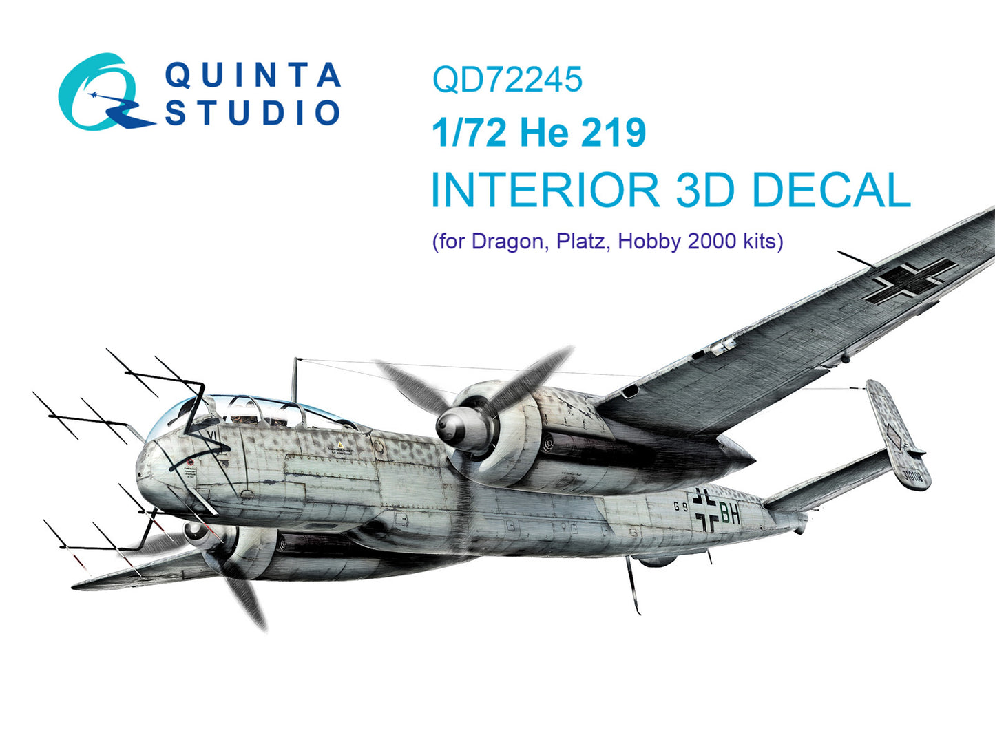 Quinta Studio QD72245 1:72 Heinkel He-219 3D-Printed & coloured Interior