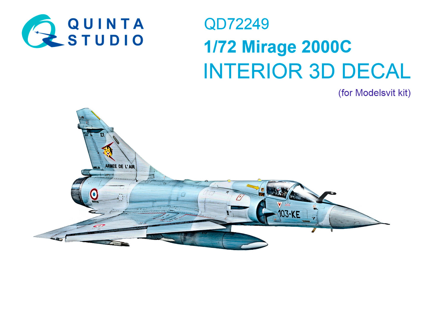 Quinta Studio QD72249 1:72 Dassault Mirage 2000C 3D-Printed & coloured Interior