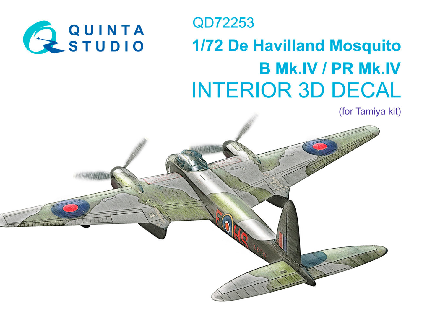 Quinta Studio QD72253 1:72 de Havilland Mosquito B Mk.IV/PR Mk.IV 3D-Printed & coloured Interior