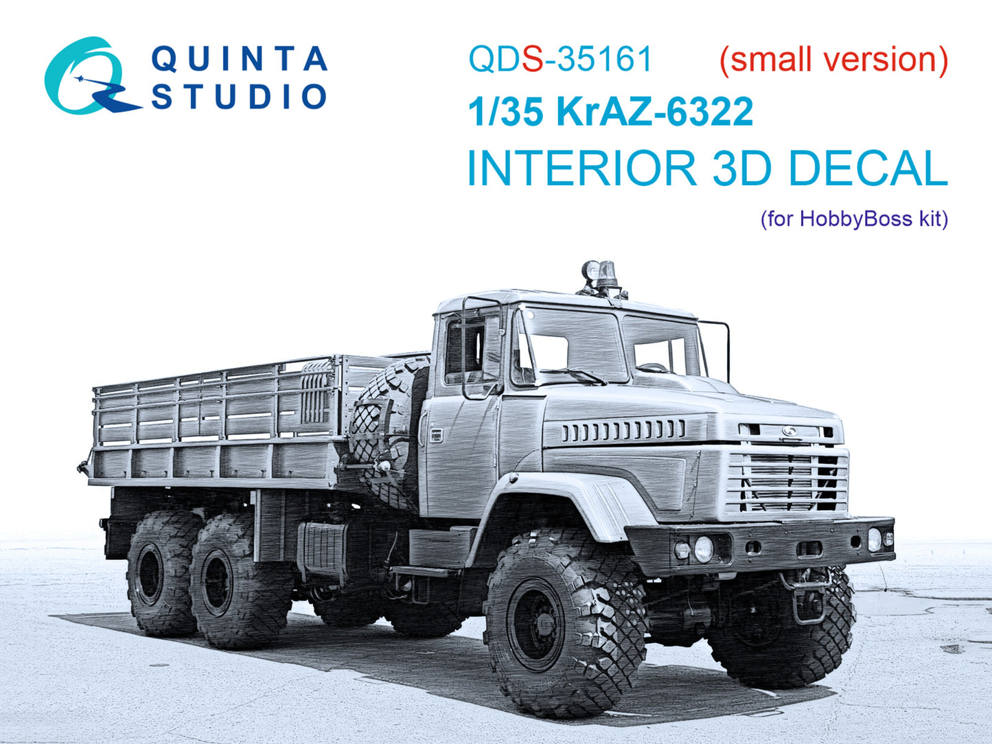 Quinta Studio QDS-35161 1:35 KrAZ-6322 3D-Printed & coloured Interior on decal paper