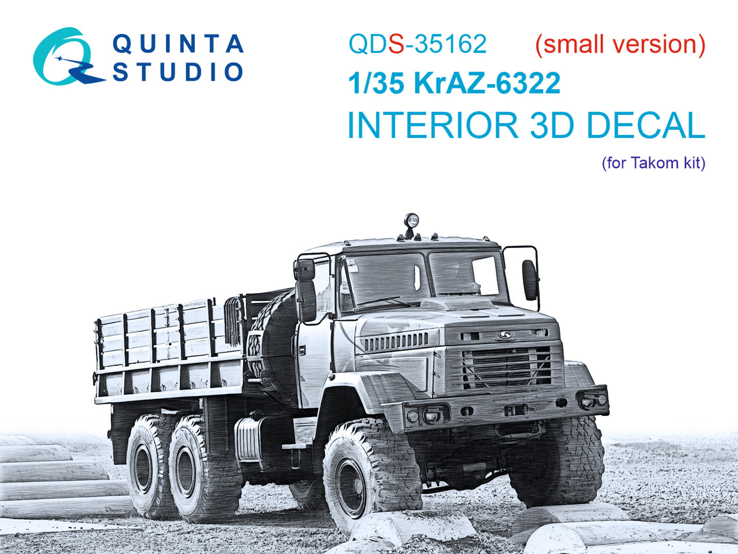 Quinta Studio QDS-35162 1:35 KrAZ-6322 3D-Printed & coloured Interior