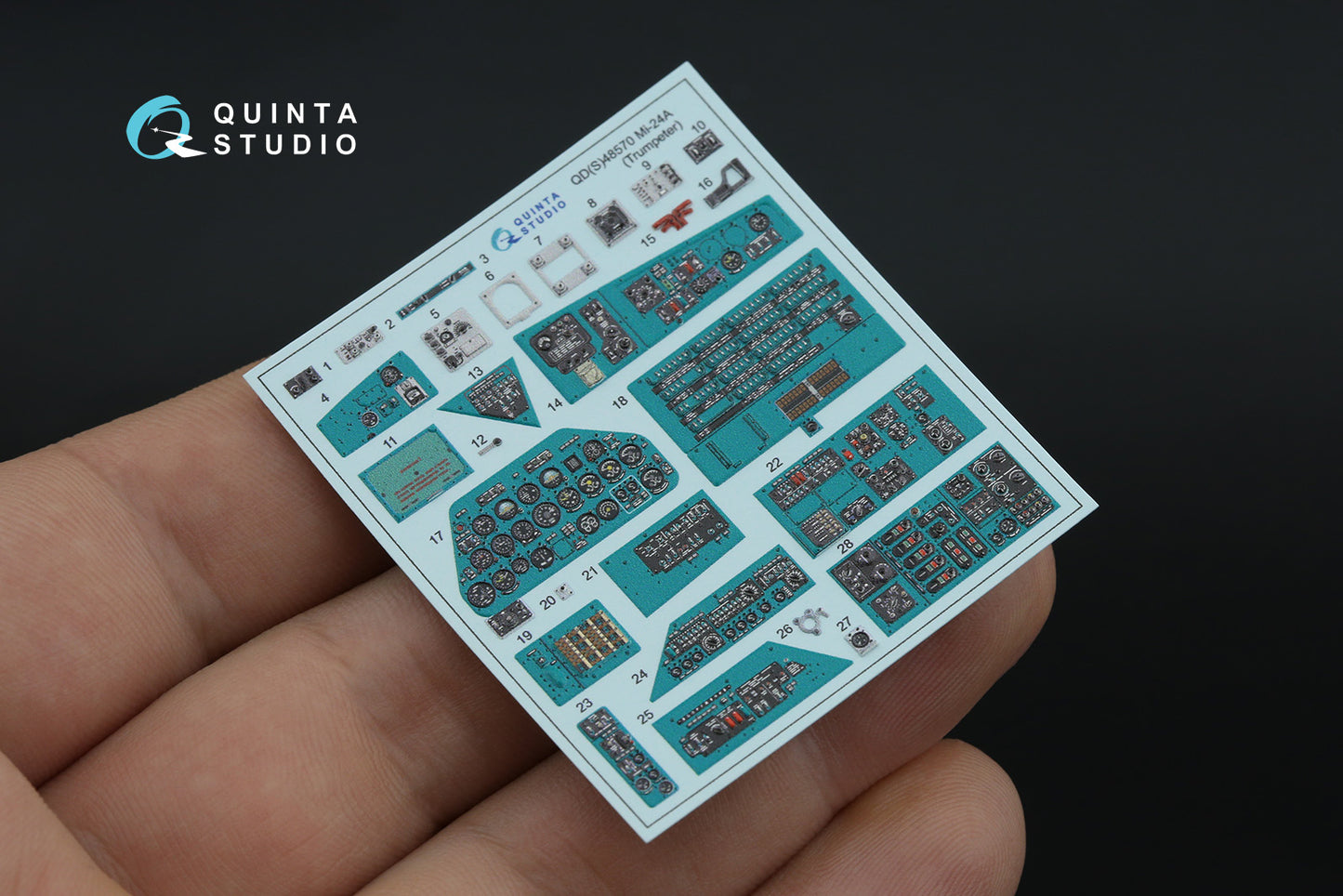 Quinta Studio QDS-48570 1:48 Mil Mi-24A 3D-Printed & coloured Interior on decal paper