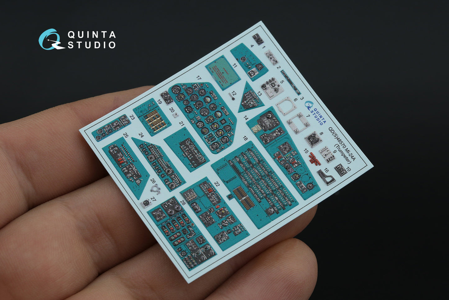 Quinta Studio QDS-48570 1:48 Mil Mi-24A 3D-Printed & coloured Interior on decal paper
