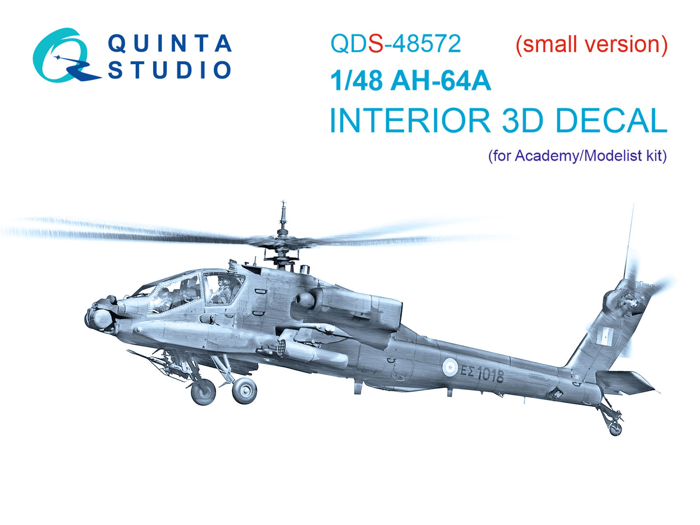 Quinta Studio QDS-48572 1:48 Bell/Boeing AH-64A 3D-Printed & coloured Interior