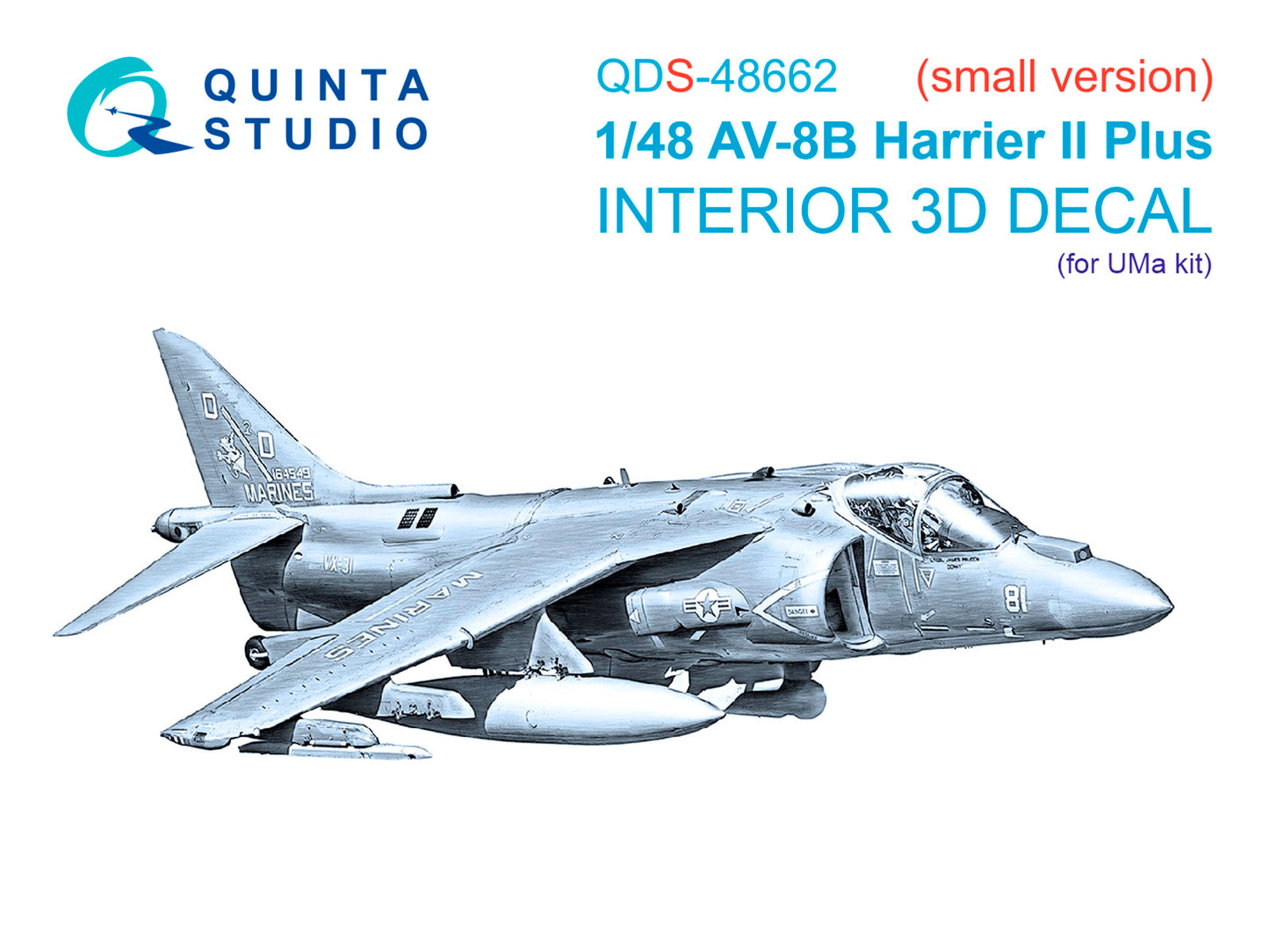 Quinta Studio QDS-48662 1:48 AV-8B Harrier II Plus 3D-Printed & coloured Interior