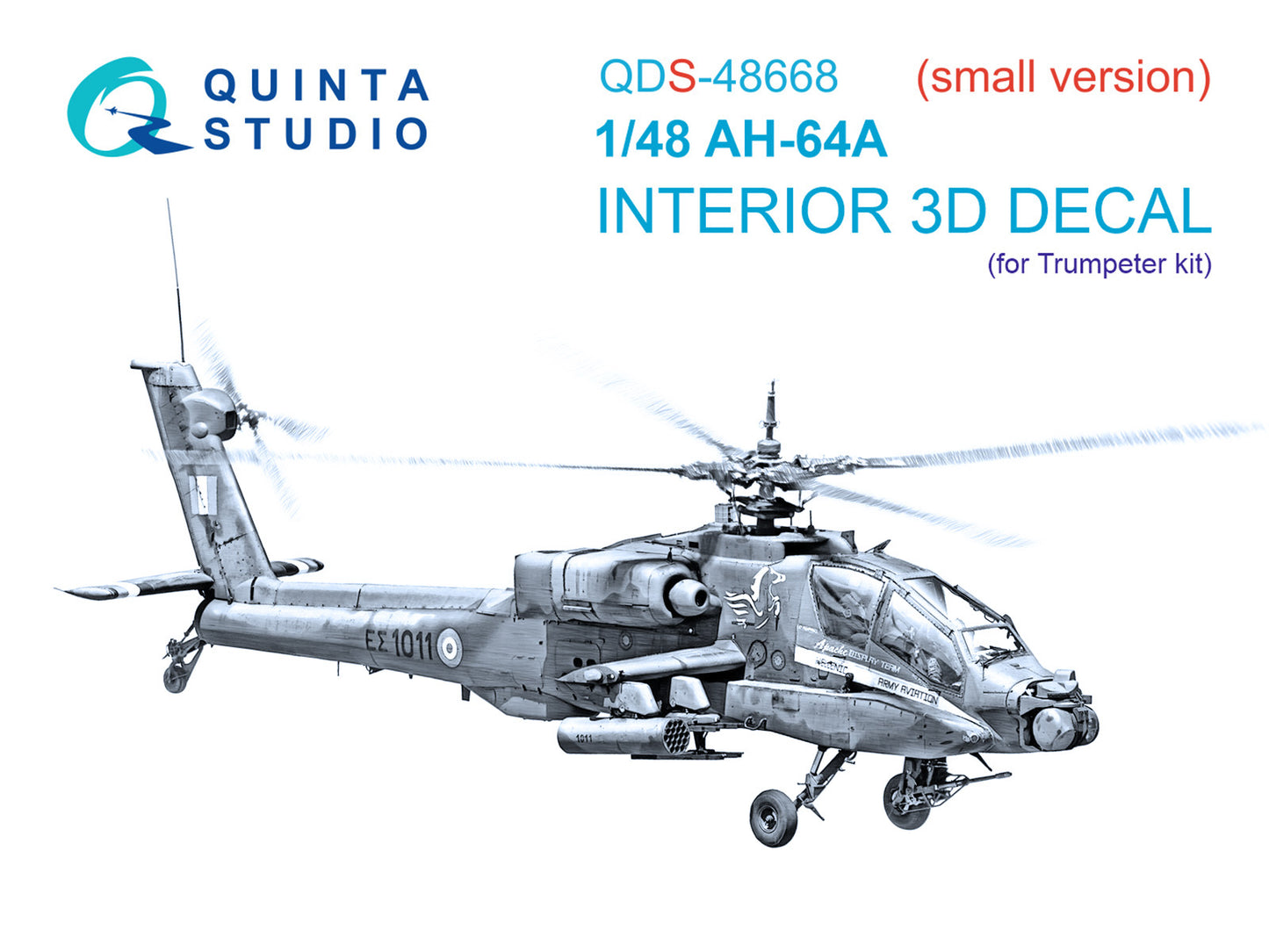 Quinta Studio QDS-48668 1:48 Bell/Boeing AH-64A Apache 3D-Printed & coloured Interior