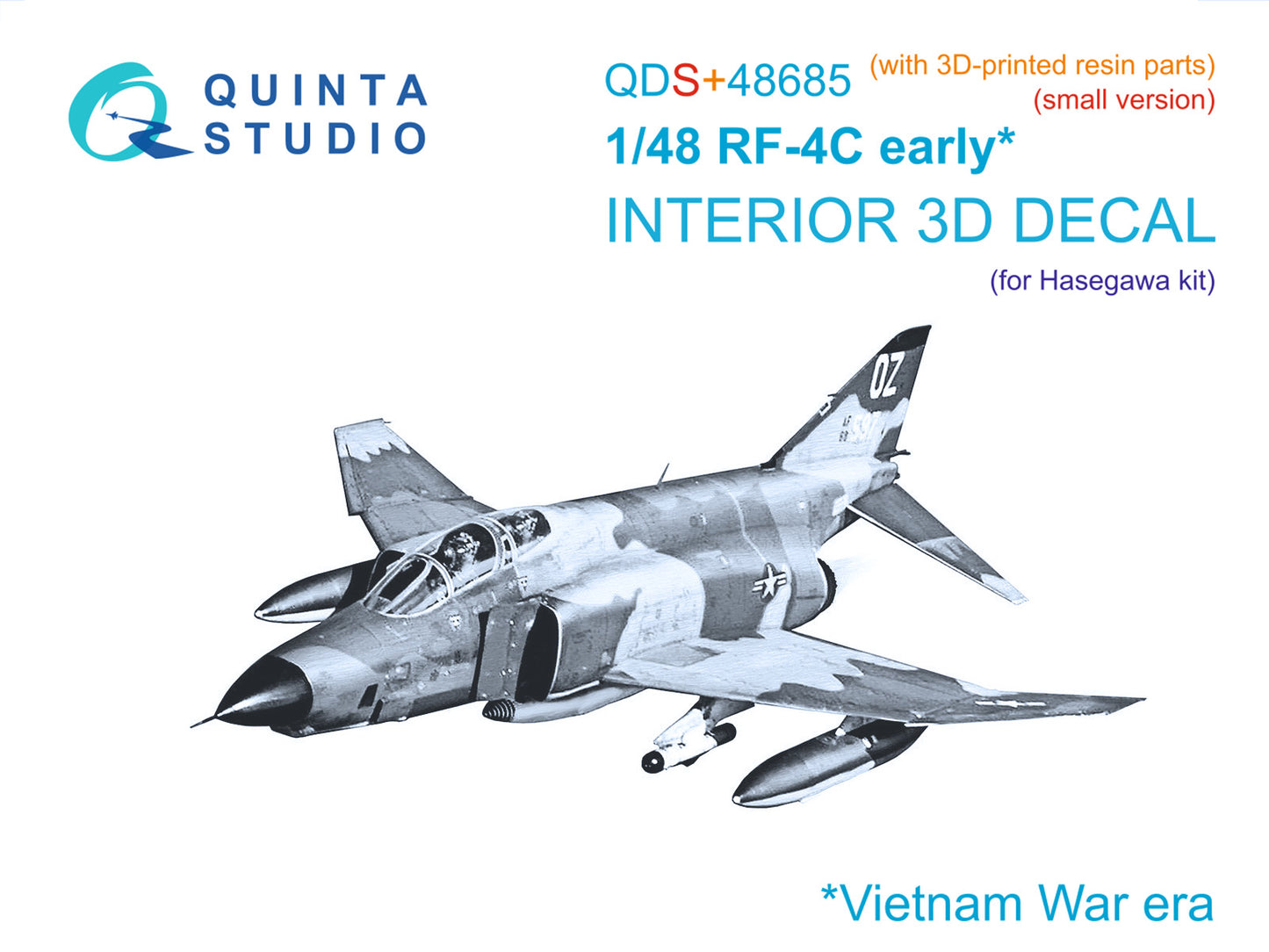 Quinta Studio QDS+48685 1:48 McDonnell RF-4C Phantom II (early) 3D-Printed & coloured Interior